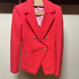 Veronica Beard Vibrant Red Textured Blazer